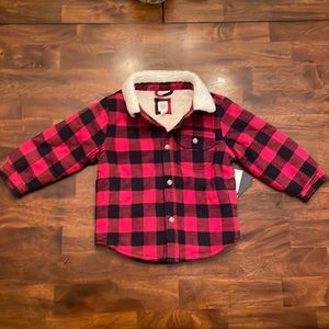 Baby Gap Red and Black Buffalo Check Sherpa Lined Coat